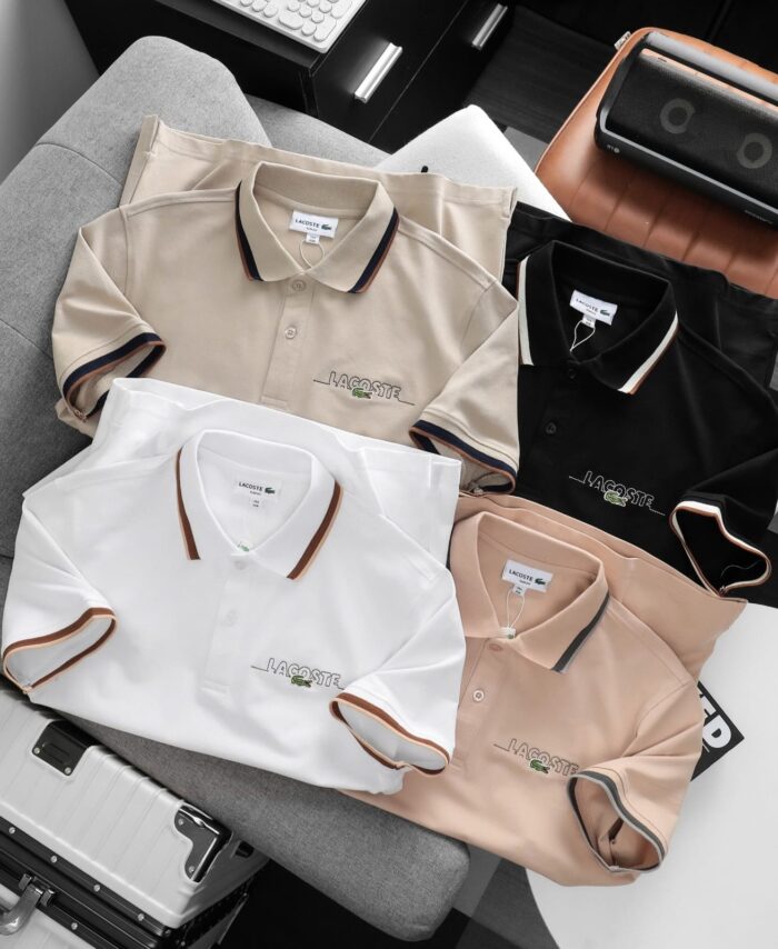 Branded LACOST Premium Cotton Pique Polo T-Shirt with Embroidery