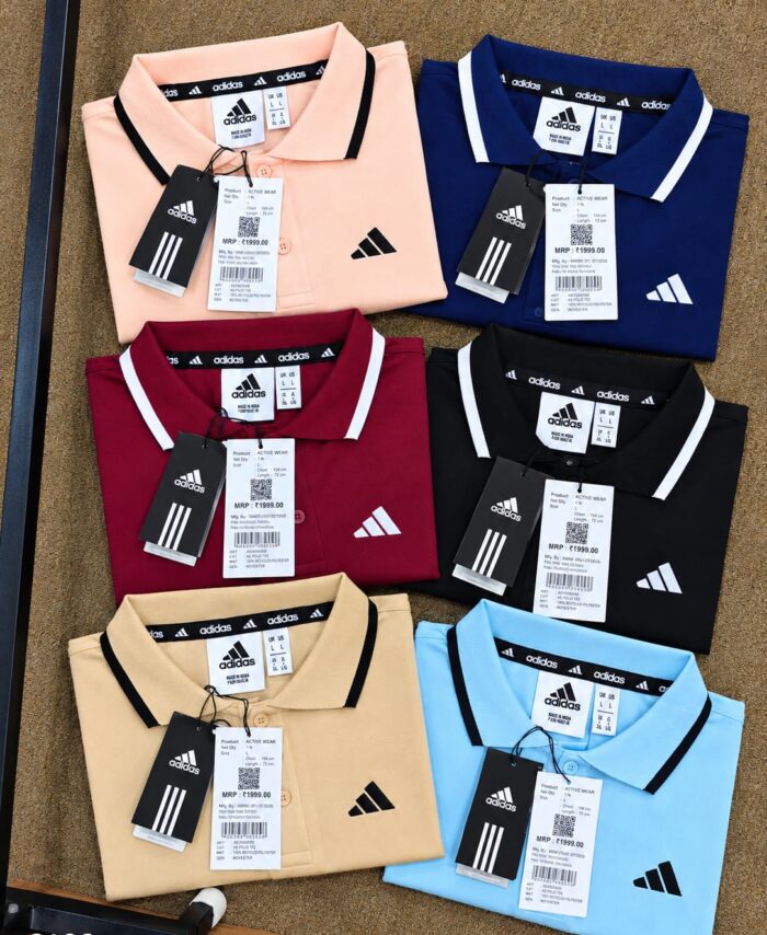 Branded ADI Sports Trending 3 Stripe Pique Polo T-shirt