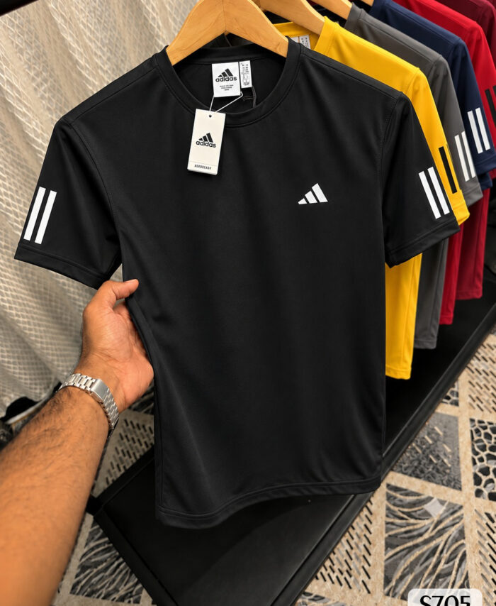 ADIDS Polyester Sports Round neck T-shirt