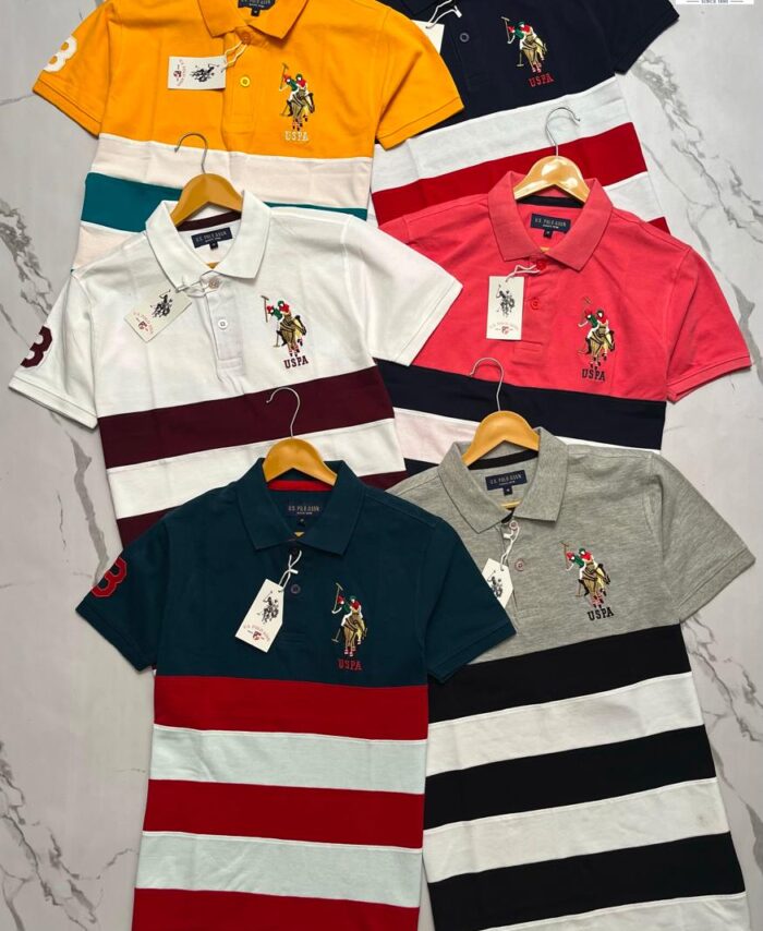 USPA Premium Cotton Cut & Sew Pique Polo T-Shirt with Chest Embroidery