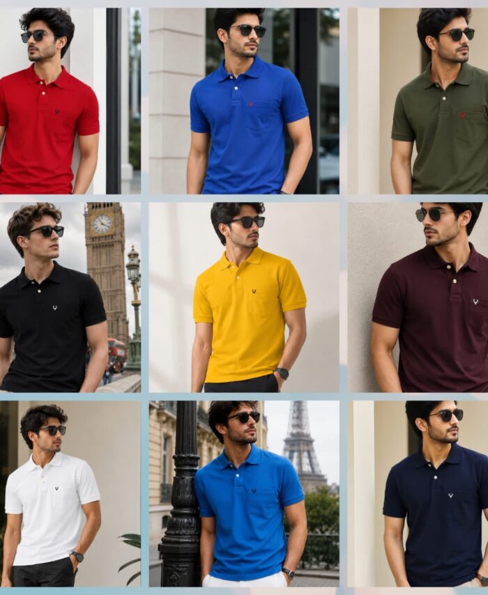 Allen Sly Cotton Pique Pocket Polo T-Shirt